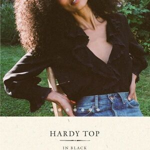 DÔEN Black Hardy Ruffle Blouse XXL - Like new. Worn once.